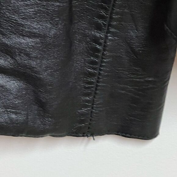 LAMARQUE Melika Black Lamb Leather Open Front Moto Jacket Sz 6 - Picture 4 of 8